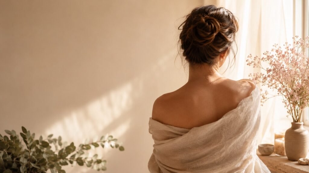 Femme au calme, stress chronique qui s'installe, bien-etre Medoc EssenCelen Soi